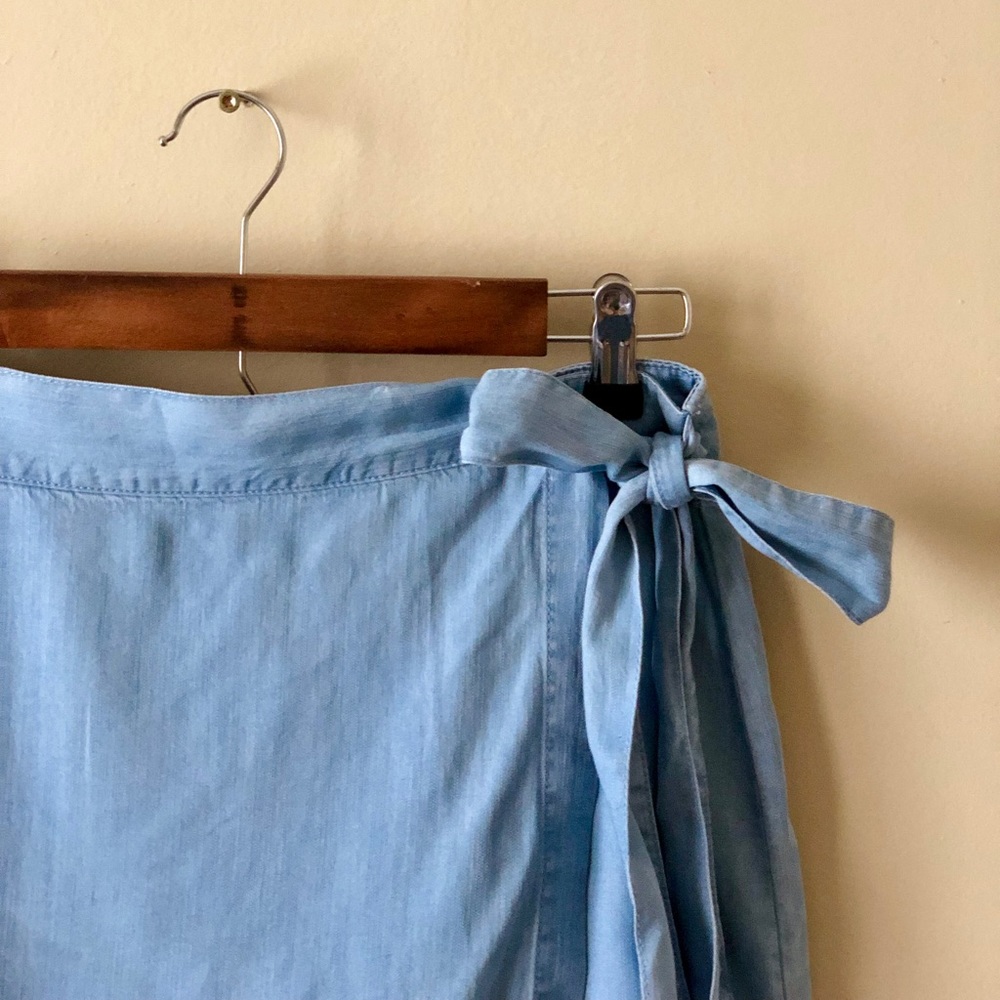 Chambray Skort with Bow Detail